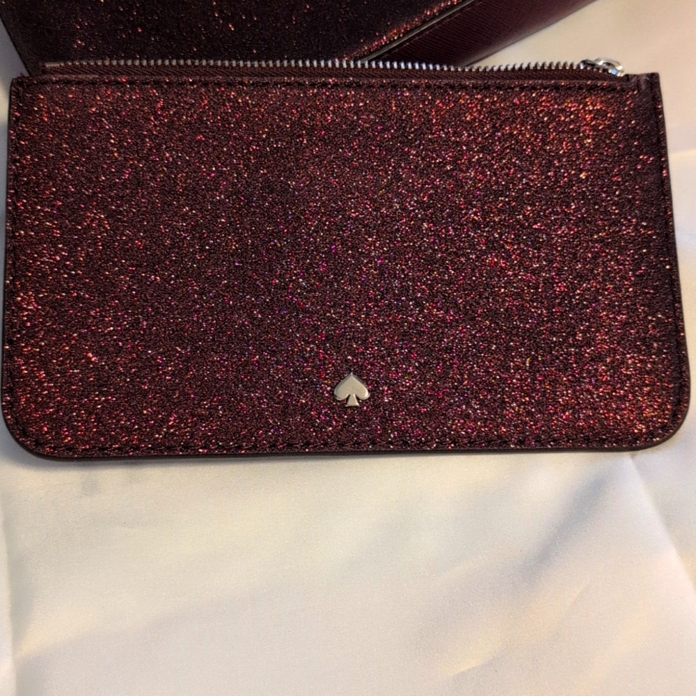 Kate Spade Glitter cardholder pouch